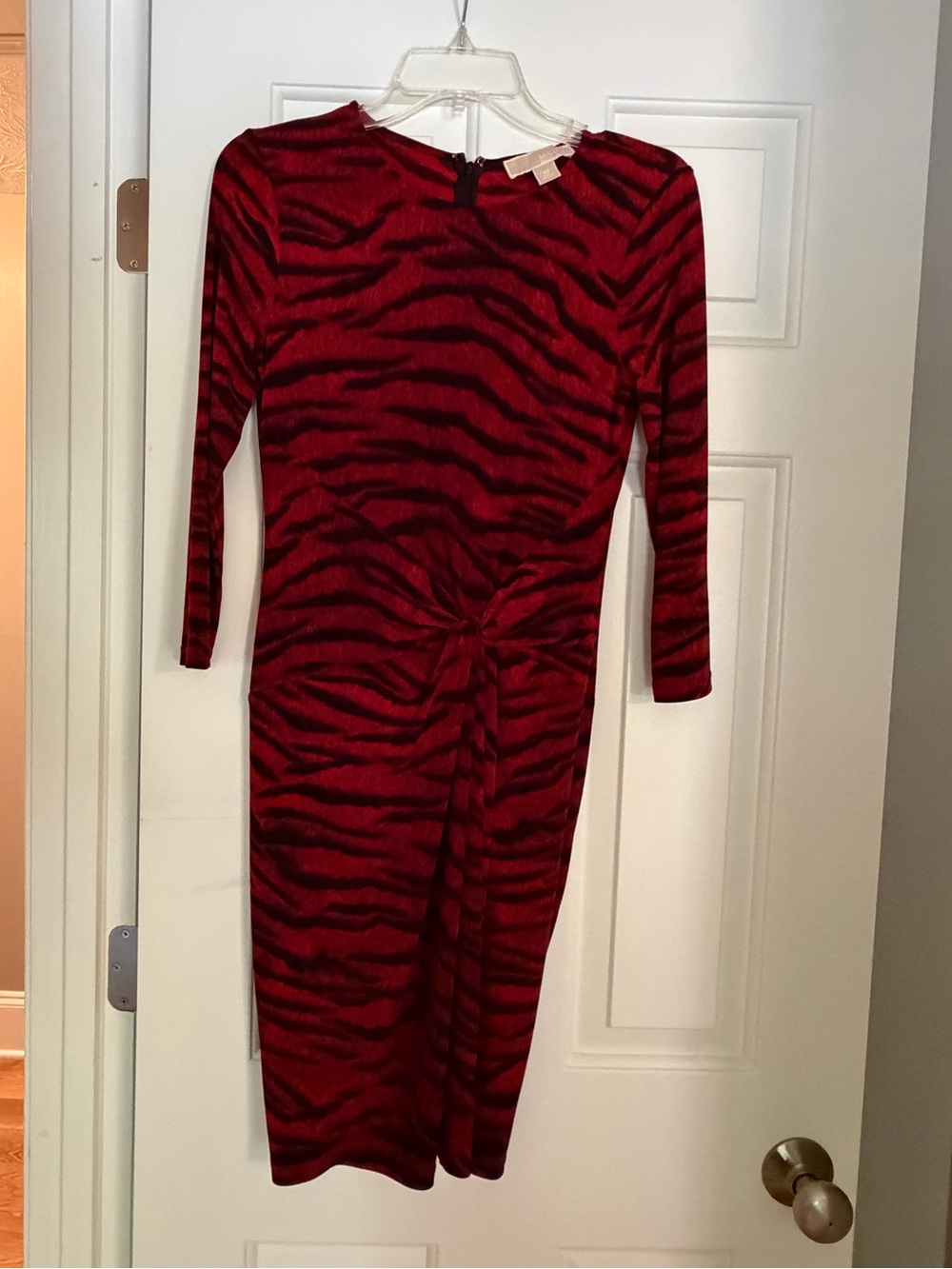 Michael Kors Red and Black Zebra-Print Dress